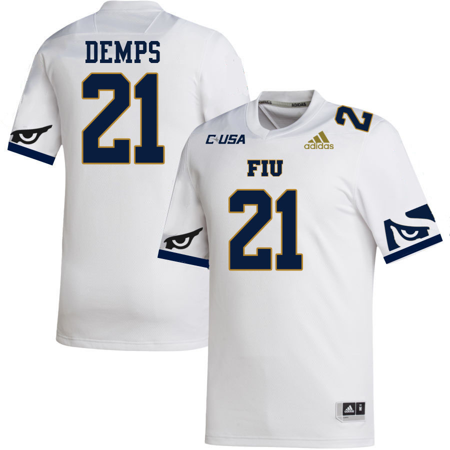 #21 Shaborne Demps FIU Jersey, Florida International University Panthers Football Jersey-White